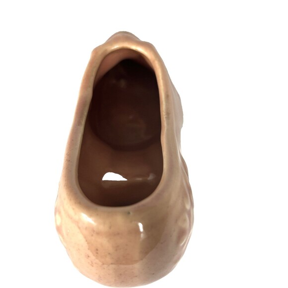 Vintage Ceramic Shoe Planter  Made in USA Pink High Heel Succulent Pot - Picture 5 of 10